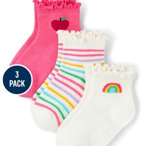 Gymboree Girls Rainbow Striped Midi Socks 3-Pack - Size 4T-5T - Multi Color